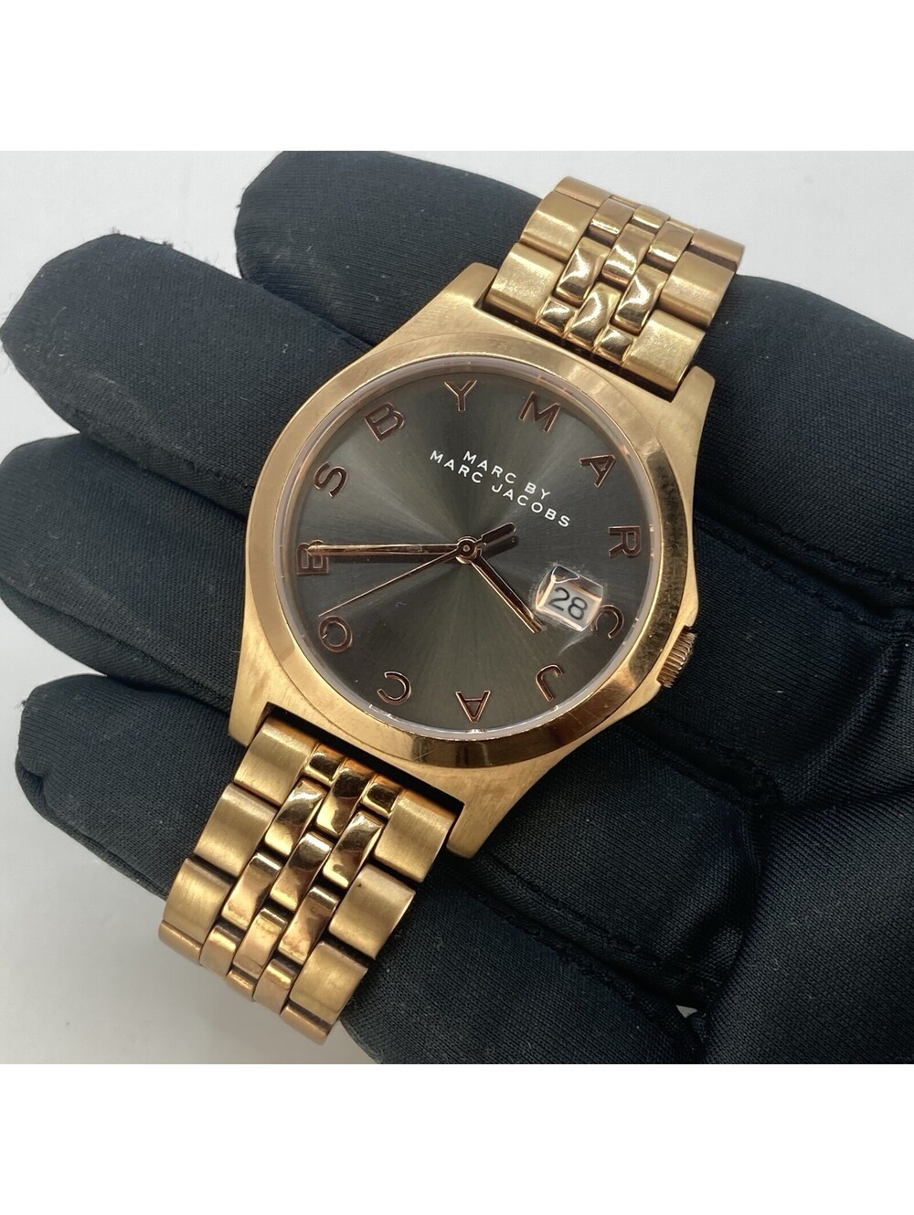 Women’s Marc By Marc Jacobs Henry Skeleton Rose Gold Tone Dark Gray Dial Watch